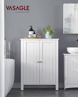 VASAGLE White Bathroom Floor Storage Cabinet with 2 Adjustable Shelves VASAGLE