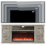 Unineo 70'' Fireplace TV Stand for up to 80'' Tvs with Drawer, Large Storage Tv Console Cabinet w/ 36'' Electric Fireplace, Media Entertainment Center for Living Room/Bedroom, Light Rustic Oak Unineo