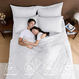 HEVUMYI White Queen Comforter Set - 7-Piece All Season Bed in a Bag Queen, Ultra Soft Bedding Set with Comforter, Flat Sheet, Fitted Sheet, Pillowcases, Pillow Shams HEVUMYI