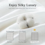 DWR Superior Luxury Feather Down Comforter King Size, Ultra-Soft Rose-Silk Cotton-Blend Fabric, High FP All Season Medium Warmth Bed Duvet Insert(106"x90", White) DWR