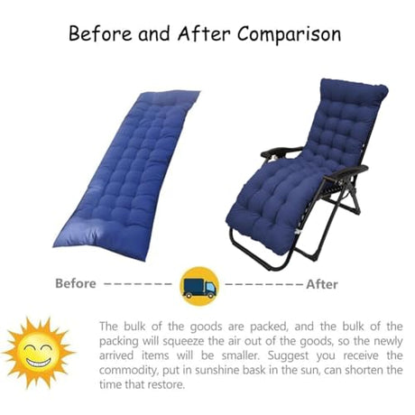 Pasrdqoyp Patio Chaise Lounger Cushion,61in Lounge Chair Recliners Chair Cushions,Thicker Padded Chaise Lounger Swing Bench Cushion for Outdoor Indoor Home Office (Navy Blue) Pasrdqoyp