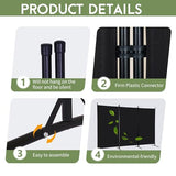 ‌FDW 3-Panel Room Divider Privacy Screen, 6FT Portable Folding Partition with Metal Frame (102" W x 70" H) for Office/Home Use, Dark Black FDW
