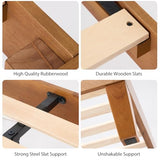 Sweetcrispy Solid Wood Bed Frame - Twin Size Mattress Foundation with Headboard, No Box Spring Needed with 1100LBS Sturdy Wooden Slats Support, Noise Free, Easy Assembly Sweetcrispy