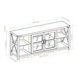 Walker Edison Modern Farmhouse Metal X Wood TV Stand Storage Cabinet for TV's up to 64" Flat Screen Universal TV Console Living Room Storage Shelves Entertainment Center, 60 Inch, Grey Walker Edison