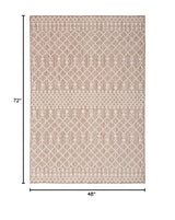 Nourison Home Positano Indoor/Outdoor Beige 4' x 6' Area Rug, Easy Cleaning, Non Shedding, Bed Room, Living Room, Dining Room, Deck, Backyard, Patio (4x6) Nourison