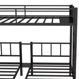 Twin Size Bunk Bed, Metal Triple Bed, Twin XL Bunk Beds for 3, Detachable Triple Bunk Bed for Kids & Teens, Black Bellemave