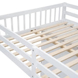 Ball & Cast Full Over Twin Bunk Bed with Safty Guardrail & Storage Stair,Wood Loft Bedframe W/Wardrobe & Drawers,Space-Saving Design,Easy Assembly,Versatile Furniture for Boy Girl Teen Bedroom,White Ball & Cast