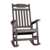 ONBRILL Outdoor Rocking Chair, All Weather Resistant HDPS Poly Rocker Chairs, Front Porch Rocker with 350 lbs Weight Capacity for Outdoor and Indoor-Brown ONBRILL