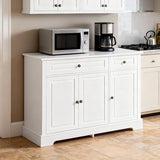 HOMCOM Sideboard Buffet Cabinet, Modern Buffet Cabinet with Storage and 2 Drawers, Coffee Bar Station with Adjustable Shelves for Kitchen, Entryway, White HOMCOM