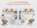 WALKINGDESK 75x61 Inches Reversible L Shaped Standing Desk Height Adjustable with Cup Holder, Electric Corner Computer Workstation for Home Office, Ergonomic Sit Stand up Gaming Desk, White WALKINGDESK