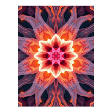 TZTTZT Diamond Art Kits for Adults - Fiery Floral Kaleidoscope Pattern Diamond Painting Kits for Adults Beginner, Frameless Diamond Painting Craft for Home Wall Decor TZTTZT