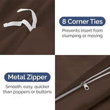 Duvet Cover Twin/Twin XL Size - Extra Soft Twin/Twin XL Size Duvet Cover - Lightweight & Breathable & Fade Free with Zipper Closures and Ties - 68" x 90" Inches - (Brown) Comforter Not Included CGK Unlimited