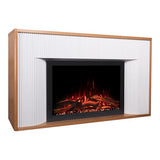 Modern Ember Arrie Smart Electric Fireplace Mantel Package | 33” Firebox Heater | Fluted Details w/Curved Leg Design | Multi-Flame Colors & Speed | Alexa/WiFi Enabled - Remote Included Modern Ember