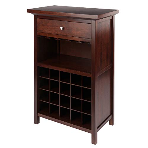 Winsome Wood Chablis Wine Storage, Walnut - WoodArtSupply