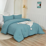 Litanika Grayish Teal Comforter Set Twin/Twin XL Size, 2 Pieces Lightweight Solid Bedding Comforter Set, All Season Fluffy Bed Set (66x90In Comforter & 1 Pillowcase) Litanika