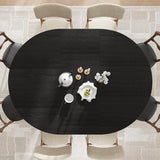 COSYSHINY 43.3"-59" Extendable Round Dining Table with Detachable Extension Plate for 4-8 People; Oval Kitchen Dining Table Equipped with Shelf and Storage Box for Kitchen Living Room (Black) COSYSHINY