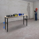 Heavy-Duty Workbench with Power Outlets, 3000lbs Load Capacity 72x20 Inch Work Table with 4 AC & 2 USB Ports, Height Adjustable Workshop Desk 31.5-39.3in Coehazelf