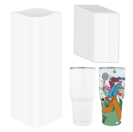 HTVRONT Shrink Wrap for Sublimation Tumblers 8 X 12 Inch - 60PCS Sublimation Shrink Wrap Sleeves, Heat-Resistant Tumbler Shrink Wrap Film HTVRONT