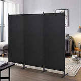 JAXPETY Room Divider Panel 6Ft Privacy Screen Wall Dividers for Room Separation Flexible Partition Folding Portable Room Partition for Office 88" W x 73" H, Black JAXPETY