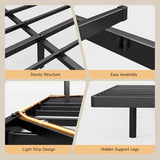 ONBRILL King Size Floating Bed Frame with USB Charging Station and Smart LED Lights, Heavy Duty Metal Platform Bed with Underbed Storage Space, Easy to Assemble, Noise-Free, No Box Spring Needed ONBRILL