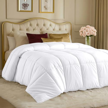 Utopia Bedding Comforters Twin XL Size, All Season Duvet Insert, Down Alternative Box Stitched Bed Comforter with Corner Tabs, Machine Washable (White) Utopia Bedding