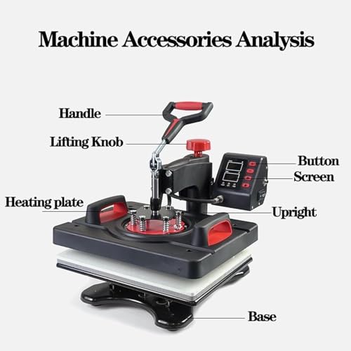 Pro 8 in 1 Heat Press Machine – Swing Away Digital Heat Transfer Combo | for T-Shirts, Mug, Cap, Plate Generic