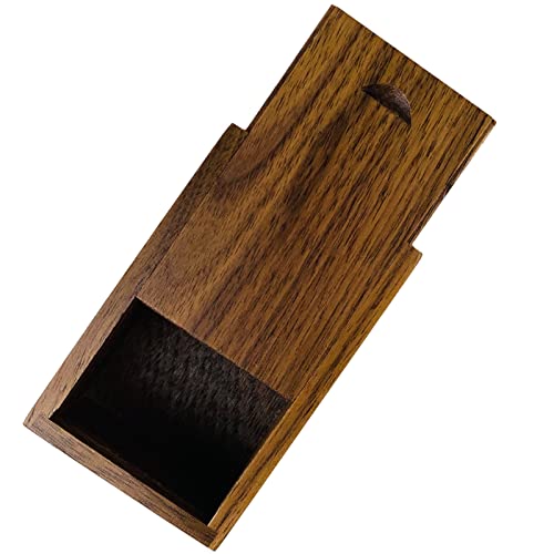 TATMOHIK Small Wood Gift Box with Sliding Lid, Sliding Top Tiny Wooden Keepsake Box USB Box for Family/Friends/Photographer/Client(Walnut TATMOHIK