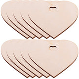 Pack of 50 Wooden Crafts to Paint 3 inch Christmas Tree Hanging Ornaments Unfinished Wood Cutouts Christmas Decoration DIY Crafts (Wooden Heart Cutouts) malyunin