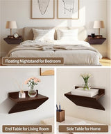 Sivapleso Modern Floating Nightstand Wooden Hanging Bedside Table with Cable Hole Small Wall Mounted Night Stand Shelf Organizer for Bedroom Livingroom 13 Inch Wide 7 Inch Deep Sivapleso