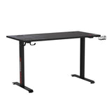 SEVEN WARRIOR Gaming Desk 55’’, T-Shaped Carbon Fiber Surface Computer Desk with Full Mouse Pad, Gamer Desk with Headphone Hook, USB Rack, Cup Holder SEVEN WARRIOR