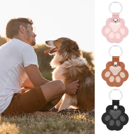 Hpmjz 3 Pcs Dog Hair Collector Keychains Paw Print Keychain Pet Memorial Gifts Cute Leather Hair Keepsake Keyring Pet Fur Storage Keychain for Collecting Bag Purse Paw Charm Key Holder Christmas Hpmjz