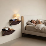 Fiwochic 2 Pack 13 x 7 x 5.5 Inch Floating Nightstand Wooden Bedside V Shape Wall Shelf Wall Mounted Hanging Floating Side Tables Bedroom for Bedroom, Living Room, Bathroom, Kitchen, Office Fiwochic