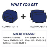 Decroom Lightweight Twin Comforter Set with 1 Pillow Sham - 2 Pieces Set - Quilted Down Alternative Comforter/Duvet Insert for All Season - Blue/Grey - Twin/Twin XL Size Decroom