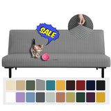 YEMYHOM Futon Cover Latest Jacquard Design High Stretch Armless Sofa Bed Slipcover Anti-Slip Furniture Protector with Elastic Bottom (Futon, Light Gray) YEMYHOM