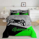 Feelyou Gamer Comforter Set Gaming Bedding Set for Teens Boys Video Game Decor Comforter Game Controller Quilted Duvet Set 1 Comforter with 2 Pillowcases Full Green Feelyou