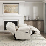 Lexicon Manual Reclining Chair-Textured Microfiber Wall Hugger Recliner, Tab Pull Reclining, Pillow Top Arms, for Living Room/Theater Seating/Apartment, Easy Assembly, Vanilla Beige