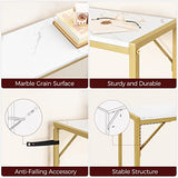 MAHANCRIS Console Table, Narrow Sofa Table, 43.3” Entrance Table with Power Station, Behind Couch Table, Simple Style, for Living Room, Hallway, Entryway, Foyer, Marble and Gold CTJM112E01 MAHANCRIS