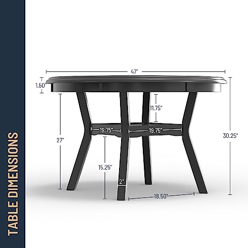 New Classic Furniture Gia 5-Piece Round Dining Set with 1 Dining Table and 4 Chairs, 47-Inch, Gray New Classic Home Furnishings