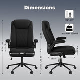 ralex-chair Big and Tall Office Chair -500 lb Heavy Duty Office Chair for Big Man, Fabric High Back Executive Office Desk Chair with 120° Tilt Rock,Computer Desk Chair with flip up arm - Black ralex-chair