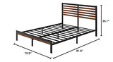 ZINUS Kai Bamboo and Metal Platform Bed Frame with Headboard, No Box Spring Needed, Easy Assembly,King, Brown Zinus