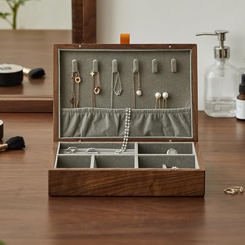 GeRRiT Handmade Box Solid wood jewelry box handmade can store earrings bracelets necklaces organization box accessories storage box suitable for her jewelry box GeRRiT