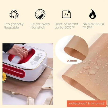 XEUZK Sublimation Shirts Tool Kits with 8 T Shirt rulers, 3Pack Teflon Sheet for Heat Press 12 x 16in, Heat Resistant Gloves with Silicone Bumps, 2 Rolls Heat Resistant Tape, 2Pcs Sublimation Pencil XEUZK