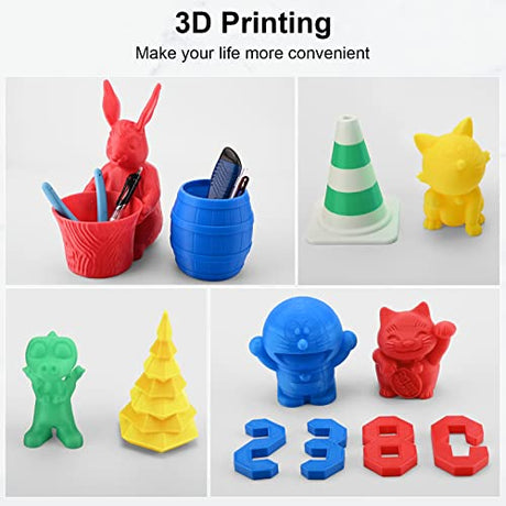 ENTINA 4 Colors PLA 3D Printer Filament Bundle, PLA Filament 1.75 mm for 3D Printers, Dimensional Accuracy +/- 0.02 mm, 200g x 4 Spools Set Entina