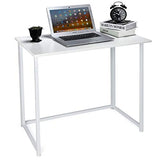 Leopard Folding Computer Desk for Small Spaces, No-Assembly Space-Saving Home Office Desk, Foldable Computer Table, Laptop Table, Writing Desk, Compact Study Reading Table (White) Leopard Outdoor Products