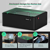Gluwphy 10w Laser Engraver 8-in-1 Enclosure Class 1 Laser Engraver and Cutter Machine,Built-in Smoke Filtering System with Air Assist and Honeycomb Gluwphy