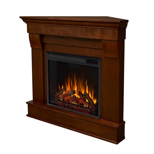 Real Flame Chateau 41" Corner Electric Fireplace with Mantel for Living Room or Bedroom, Replaceable Fireplace Insert Heater, Realistic Log and Flame Effect, Remote Control, Timer. Real Flame