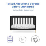 Delta Children Austin Acrylic 4-in-1 Convertible Baby Crib - Greenguard Gold Certified, Midnight Grey/Natural Delta Children