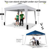 SANWAY 10x10 Pop up Canopy Tent, One-Button, Outdoor Instant Canopy Protable for Events, Camping, Parties, Vendor, Beach Tent - White SANWAY