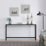 SEI Furniture Darrin Narrow Mirrored Top Console Table, 56", Black SEI Furniture