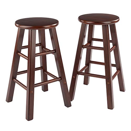 Winsome Wood Element Counter Stools, 2-Pc Set, Walnut, 24 - WoodArtSupply